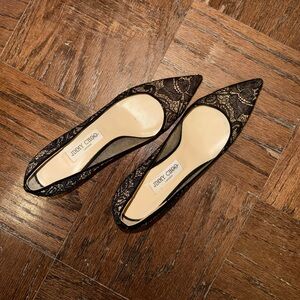 Jimmy Choo Black Lace Po Heels